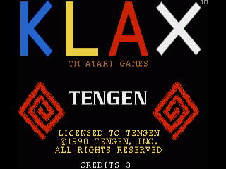 Klax title screen for Amiga